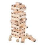 Jenga Torre 54 Bloques 4 Dados Madera(20cm)