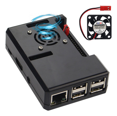 Case Com Cooler Raspberry Pi3 B B+ B Plus Aberto Conector