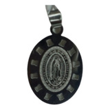 Dije Medalla Virgen De Guadalupe Plateado Acero Inoxidable