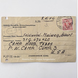 Carta Campo Prisioneros Ww2 Texas Usa 1946 Militar Alemán 