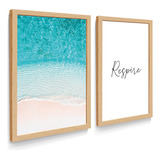 Quadros Decorativos Mar Praia Respire Sala Hall Quarto Casal