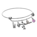 Pulsera Gimnasia Gimnasta Corazón Dije Inicial Moda Estilo 3