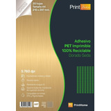 Papel Pet Adhesivo Imprimible Dorado Seda Brillante A4x20hj 