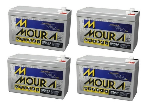 Kit 4 Bateria 12v 9ah Moura Equip Eletricos, Nobreak.