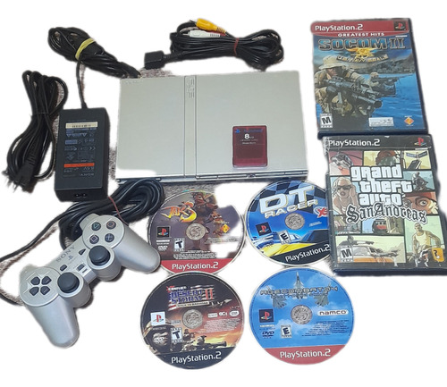 Consola Playstation 2 Slim Silver , Solo Juegos Originales.