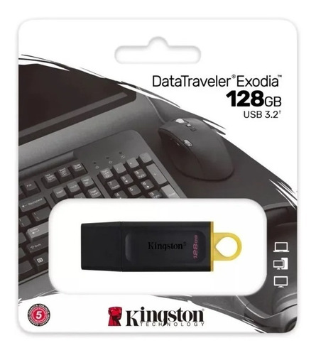 Pendrive Kingston Datatraveler Exodia 128gb Color Negro