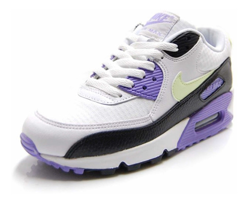 Calzado Nike Air Max 90 Blanco Morado Verde Original 100%