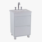 Mueble De Baño Con Bacha Loza Vpl Litoral Blanco- Gulliart