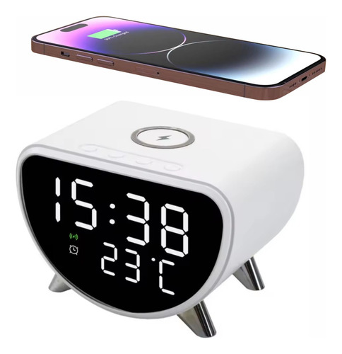  Reloj Despertador Con Pantalla Digital Carga Inalámbrica 