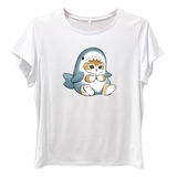 Blusa Playera Gato Kawaii Tiburon Disfraz Mujer Tallas Extra