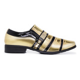 Sapato Social Masculino Dourado Branco Cores Casual Luxo 853