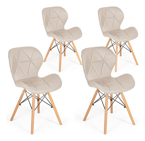 Kit 4 Cadeiras Jantar Bestchair Charles Eames Eiffel Slim 