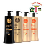 Haskell Kit 3 Shampoos Tutano Mandioca E Cavalo Forte 1 Litro + 1 Condicionador Tutano 1 Litro