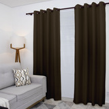 Cortina Oxford De Sala/quarto 300x270 Para Varão - Cor Marrom