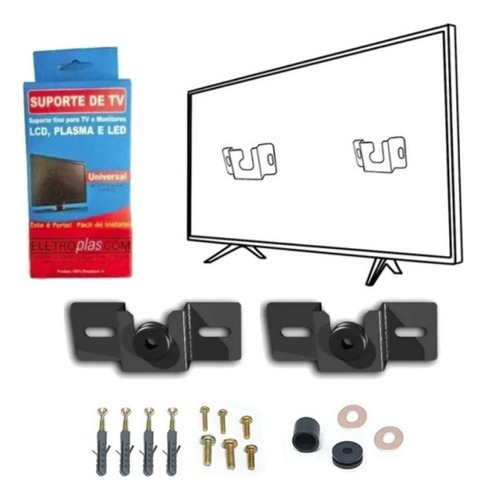 Suporte Tv Parede Televisão Fixo Lcd Led Plasma Tela Plana