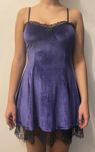 Vestido Gótico Violeta De Plush/terciopelo Talle S - Shein