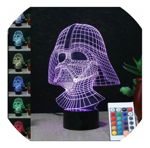 Darth Vader Lámpara Led Multicolor Personalizada + Control
