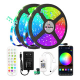 Kit Fita Led 20 M Rgb Wifi Colorida Com Controle Na Sala