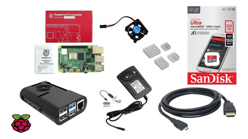 Kit Completo Raspberry Pi4 Pi 4 Model B 2gb Ram, 512gb Ram