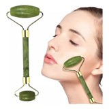 2 Massageador Facial Pedra De Jade Rolinho Anti Rugas Stress