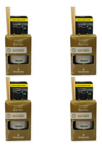 Kit 4 Aromatizador Ambiente Bambu 280ml Senalândia - Enviojá