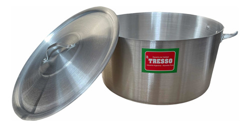 Cacerola De Aluminio N°45 De 35 Lts - Con Tapa Y Manijas -