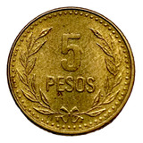  Moneda Colombiana De 5 Pesos De 1990