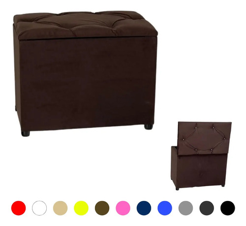 Puff Baú Retangular Porta Brinquedo Organizador Decorativo