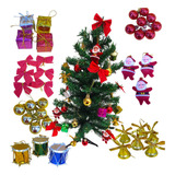 Mini Arvore De Natal Decorada 60cm 50 Galhos Com 39 Enfeites