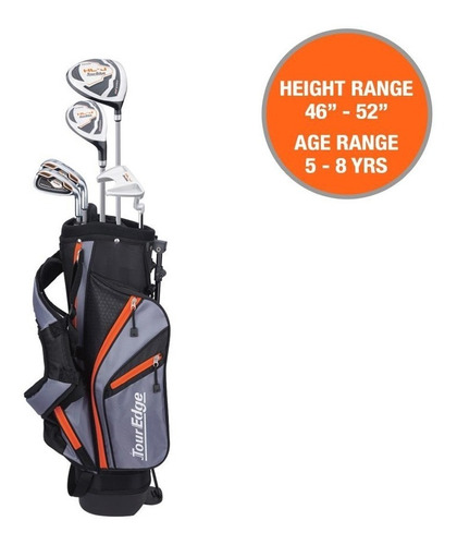 Buke Golf Set Tour Edge Junior 5/8 Años 5 Palos Orange