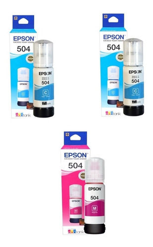 Tinta Epson Original T544 L3150 L3110 02 Ciano E 01 Magenta