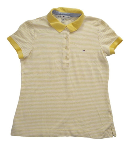 Polo Tommy Hilfiger Amarillo/blanco Para Mujer