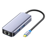 Usb C Hub 4 En 1 Ethernet Rj45 Adaptador Gigabit Red Usb3.0