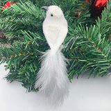 6 Pcs De Aves Artificiales Cardenal Navidad, Aves Blanc...