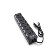 Hub 7 Puertos Multi Usb 2.0 Con Interruptor E Indicador Luz