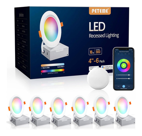 Iluminación Led Empotrable Inteligente De 4 Pulgadas, Luz Em