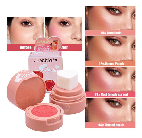 Rubor En Crema Sello Corazon Blush Maquillaje Febble