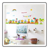 Vinilos Decorativos Adhesivos Pared Tren Selva Infantil