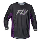 Fly Racing Maillot Rave De Malla Cinética, Negro/púrpura/pla