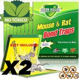 X2 Trampa Adhesiva Grande Pegamento Mata Rata Raton Laucha 