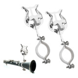 2 Pack Soporte De Lira De Clarinete Plateado Banda De M...