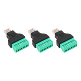 Adaptador De Terminal De Tornillo Rj45 De 3 Piezas, Rosca He