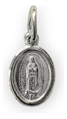 Colgante Medalla Mini Virgen De Guadalupe 7mm Plata Fina 925