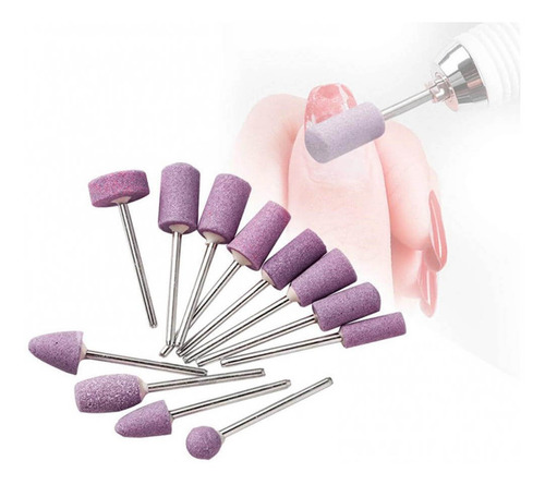 Kit 12 Brocas Polimento Profissional Unhas Gel Acrigel Fibra