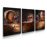 Quadro Decorativo Vinho Uva Adega Cozinha Copa Taça Sala