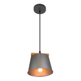 Lámpara Colgante Vintage Madera Gris E27 40w 1 Luz