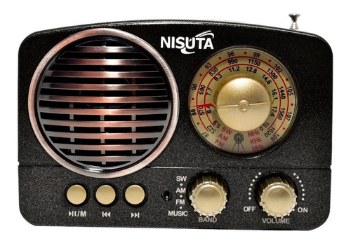 Radio Am Fm Vintage Nisuta Mp3 Bluetooth Aux Usb 3.5 Ns-rv14