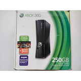 Xbox 360 Slim 250gb Matte Black En Caja + 1 Juego + Control