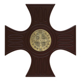 Cristo, Cruz, Crucifijo. San Benito  Medallon  Baño De Oro 