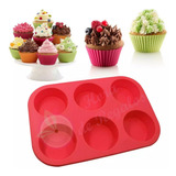 Bandeja De Silicona Para Hornear 6 Cupcake Mufins N°10 -ø7x3